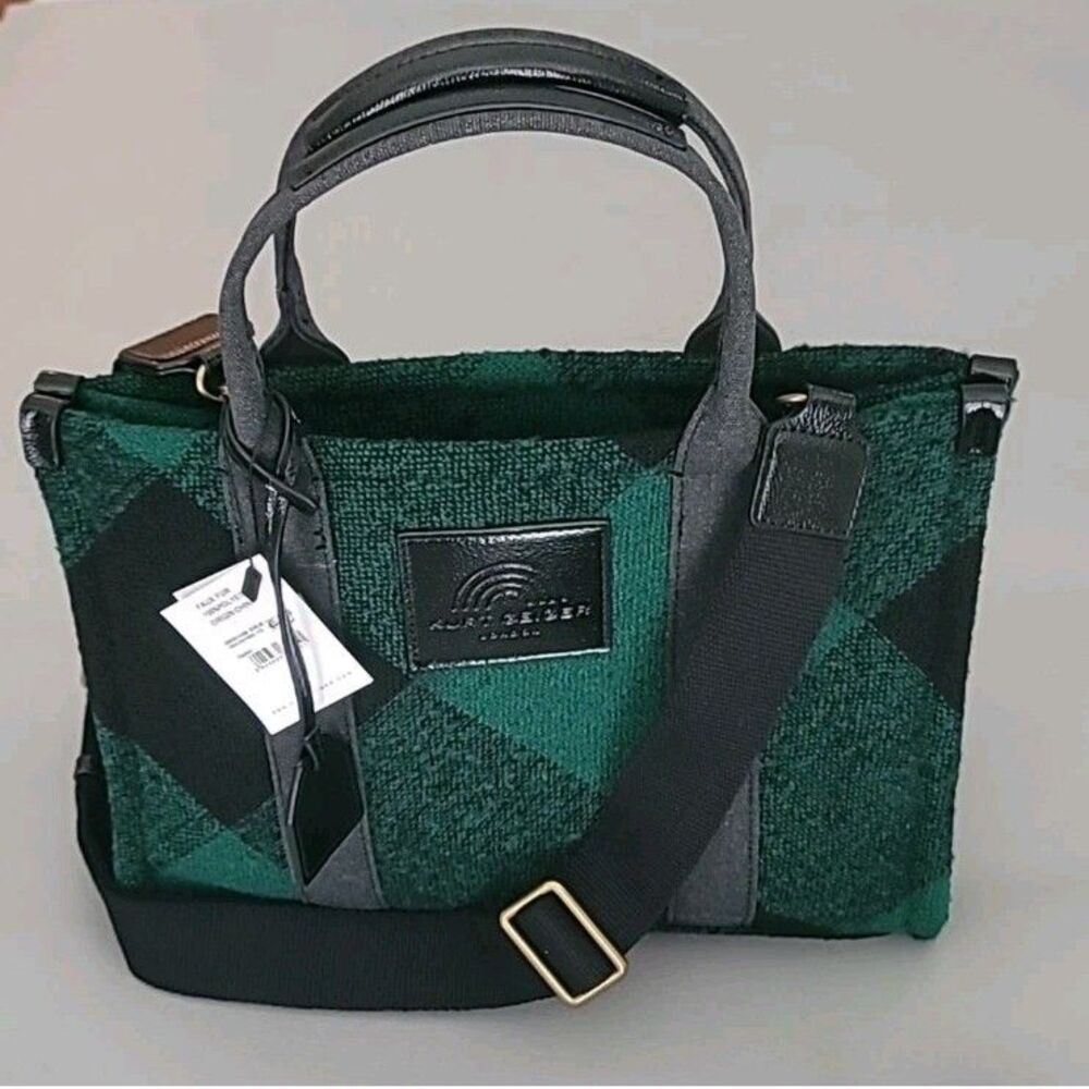 Kurt Geiger London Green/Black Tweed Southbank Tote Bag